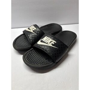 Nike Slides Men's Black White Comfort‎ Sport Sandals Slip On Casual Shoes